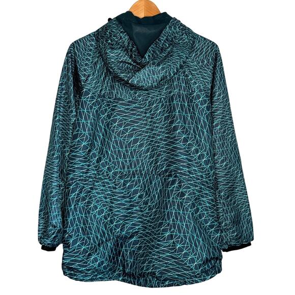 Nike Women’s Teal Abstract Windbreaker Jacket Size M Lightweight - Picture 2 of 13